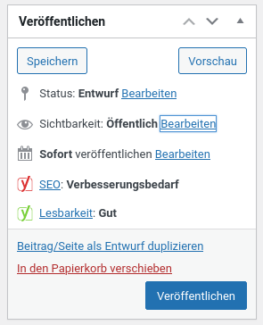 Einzelne WordPress Seite mit Passwort schützen