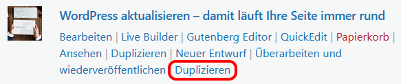 WordPress Beitrag Duplizieren mit Yoast Duplicate Post